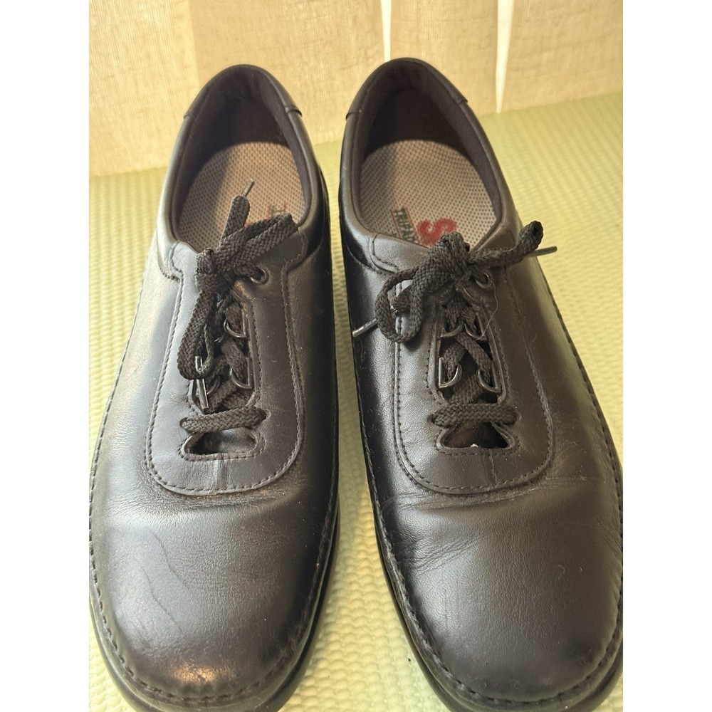Women's SAS Tripad Comfort Black Tie Up Casual Shoes Side 9.5S Work Sneakers